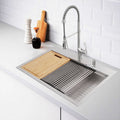 Farmhouse Stainless Steel Kitchen Sink With Plate Press Single Bowl Kitchen Sink Modern design