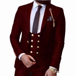 Italian Business 3 Pieces Royal Blue Classic Men Suit Groom Prom Tuxedos Groomsmen Blazer for Wedding suit for men