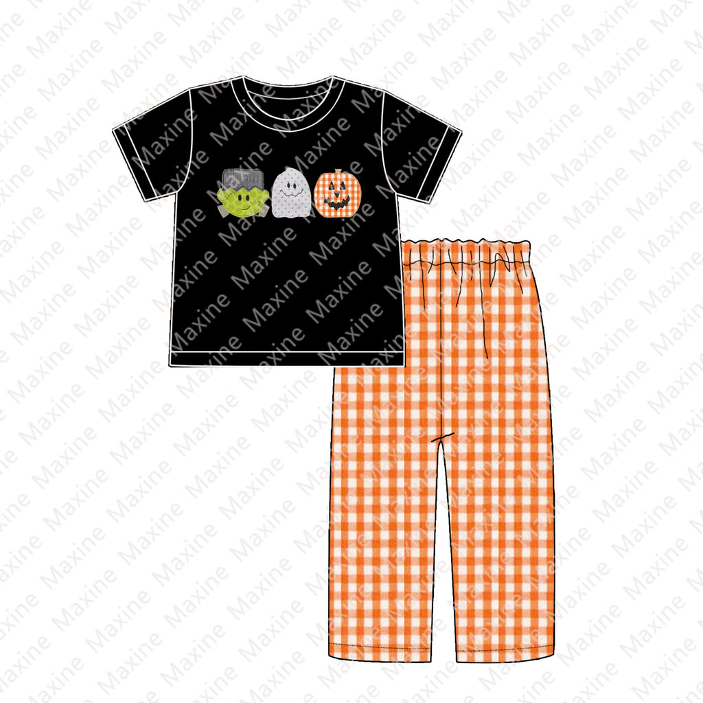 2023 Halloween kids clothing Fall Short Sleeves shirt & pants sets Baby Boy Clothes