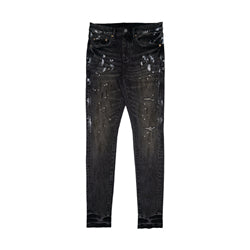 Custom Men Pants Purple Denim Pants Wholesale Breathable Skinny Fitting Streetwear Clothing Patch Denim Low Rise Skinny Jeans