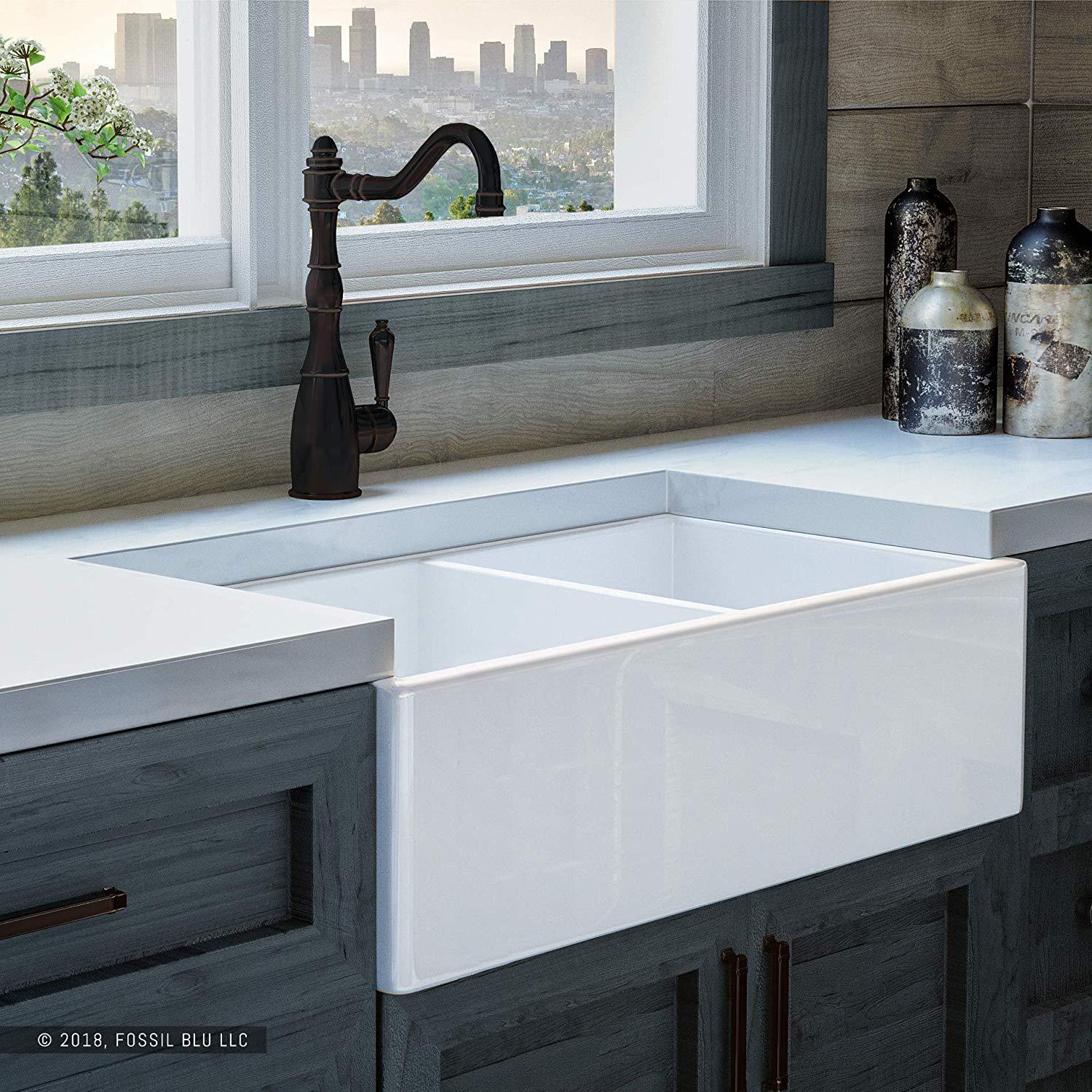 Cheap Prices Wholesale Double Bowl Commercial Ceramic Corner Undermount Farmhouse White Kitchen Sink