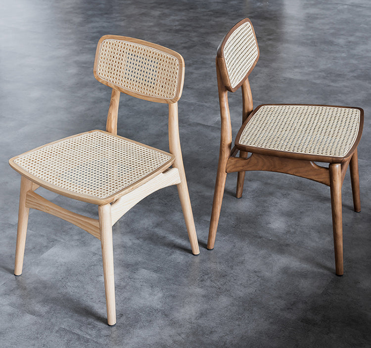 North Europe Design Solid Wood Dining Chair Natural Rattan Chair For Dining Room Furniture And Living Room Furniture