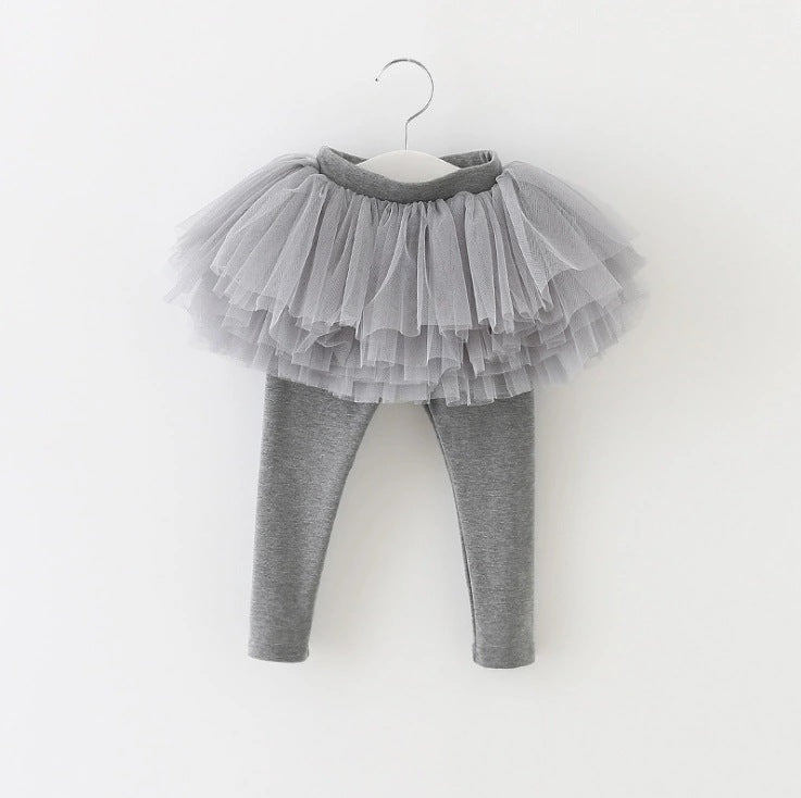 2022 Girls Gradient Color Fluffy Tutu Skirt Trousers Baby Skirt 6 Layers Mesh Puffy Tulle Dress Pants for 2-8Y Kids
