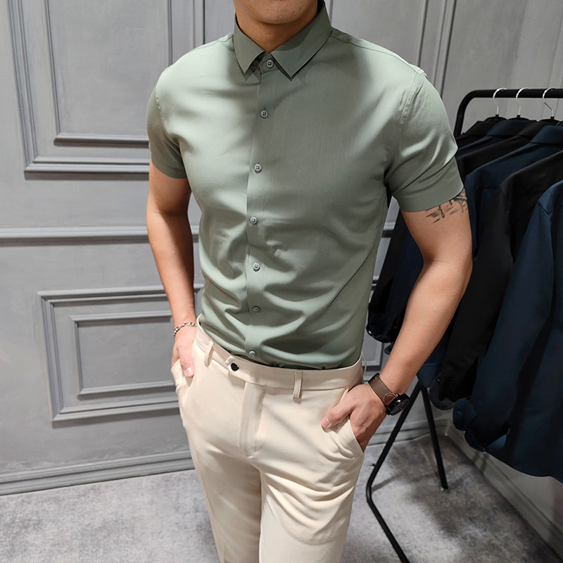 OEM Custom Logo Chemises Hommes 2023 Camisas Manga Corta Business Dress Mens Shirt Shorts Sleeve Office Men's Shirts