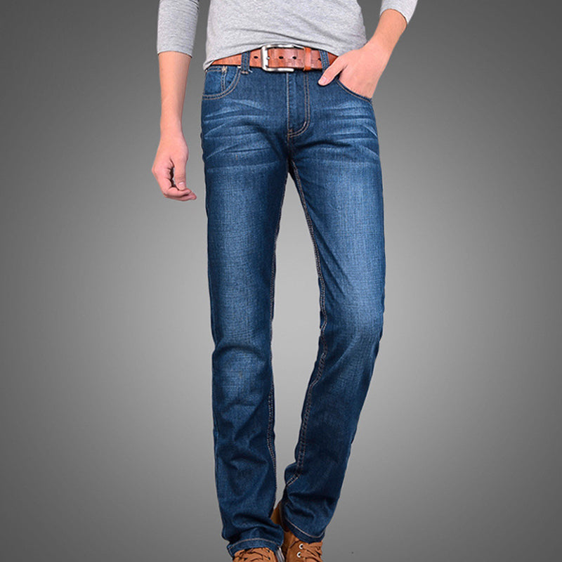 Wholesale large size fashion loose stretch men straight jeans 2023 new design trend high waist business casual long pants