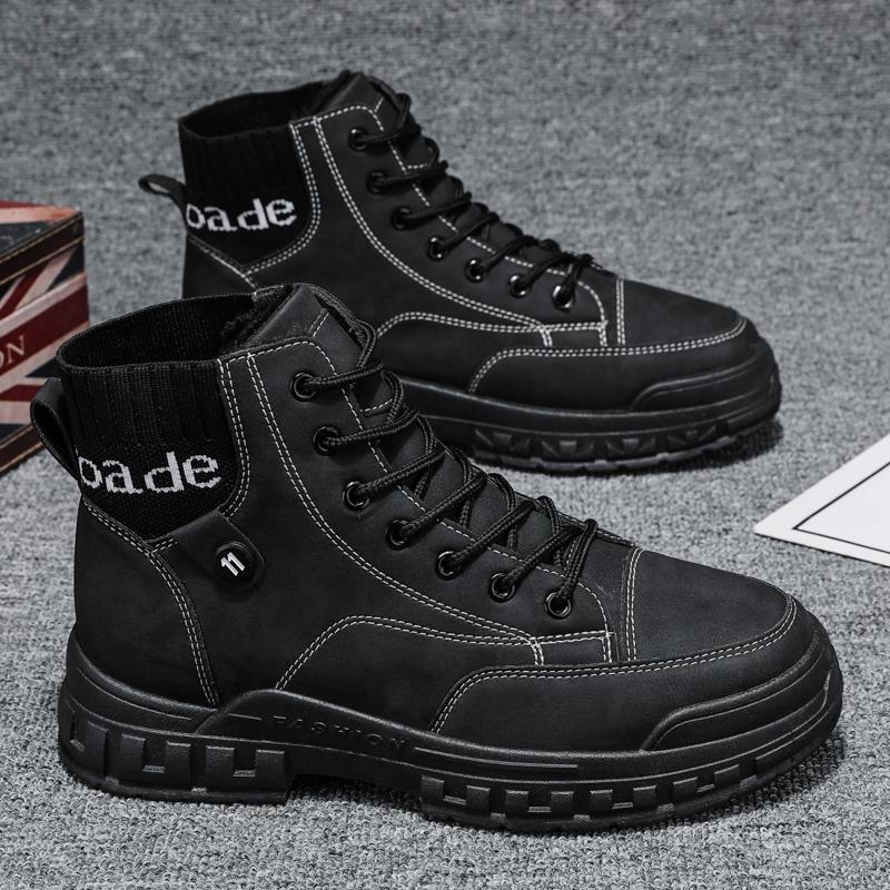 fashion pu upper military tactical work boots