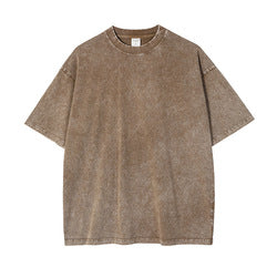 High Quality 100 Cotton Acid Wash 250Gsm Heavyweight Vintage Men T Shirt Custom Blank Vintage T Shirt