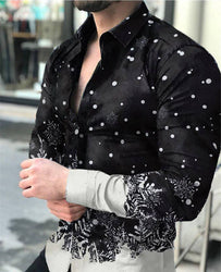 Fashion Custom Men Tee Dress Shirts Casual Clothes Long Sleeve Printing Shirts For Mens
