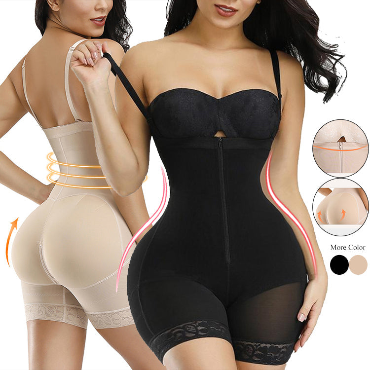women shapewear slimming bodysuit underbust bodyshaper thigh zipper full body shaper with butt lift full body waist trainer
