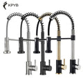 Guangdong YUBIN  Manufacturer's new cheap four function water outlet black kitchen pull faucet