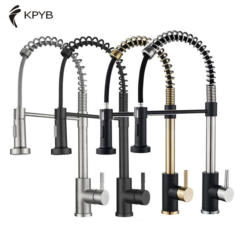 Guangdong YUBIN  Manufacturer's new cheap four function water outlet black kitchen pull faucet