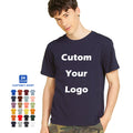 OEM Custom print logo 100% pure cotton t shirts white blank plain tshirt short sleeve unisex plus size men's t-shirt for men