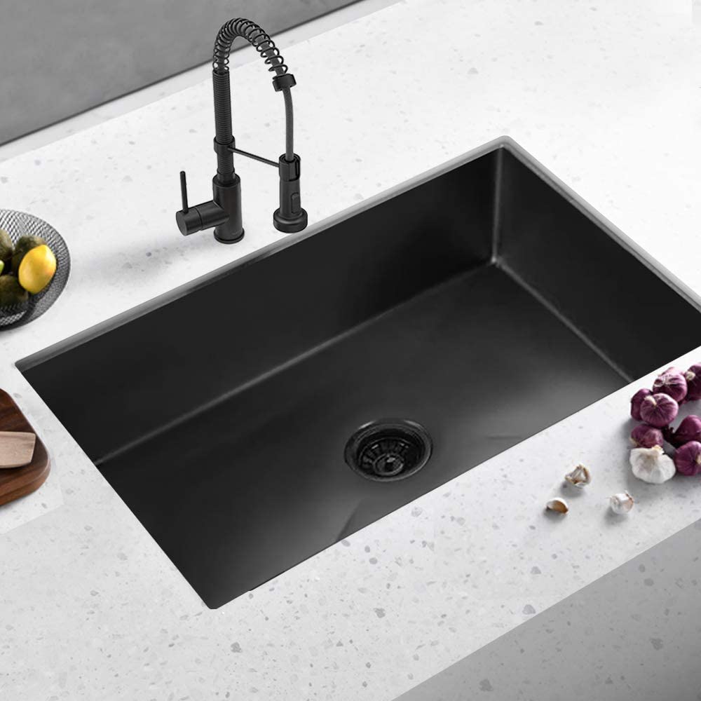 USA warehouse delivery 36" Gunmetal Black 16 Gauge 304 Stainless Steel Undermount Kitchen Sink