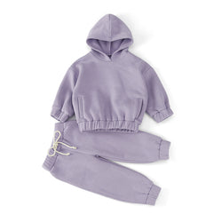 Wholesale Kids Boys 2 Piece Fleece Sweatshirt Girls Sweatsuit hoodies set Children Tracksuit Jogger Set