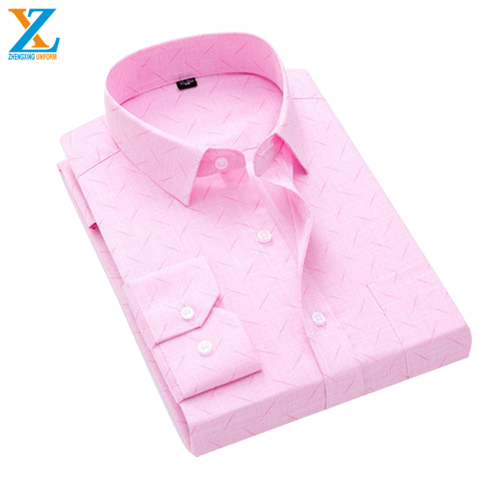 Shirts Mens Men Cotton Sleeve Formal Long Slim For 2021 Fit Dress Casual Man Collar T Design Printed With High Size Shirt