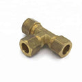 Factory Price Free Sample hydraulic 1/4 to 3/8 barb Brass compression tee adapter Plumbing Copper piping fitting