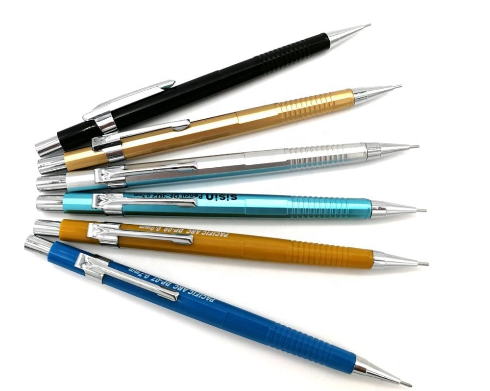 Polygon shape metal mechanical pencil with top eraser inside
