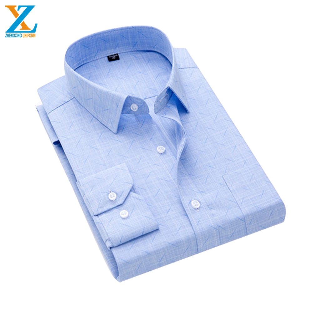 Shirts Mens Men Cotton Sleeve Formal Long Slim For 2021 Fit Dress Casual Man Collar T Design Printed With High Size Shirt