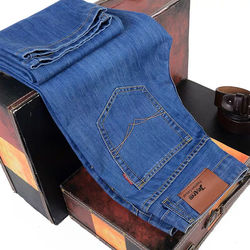 Wholesale large size fashion loose stretch men straight jeans 2023 new design trend high waist business casual long pants