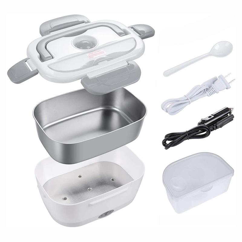 110v 220v 12v 24v portable stainless steel hot food heating electric heated lunch box for car and home