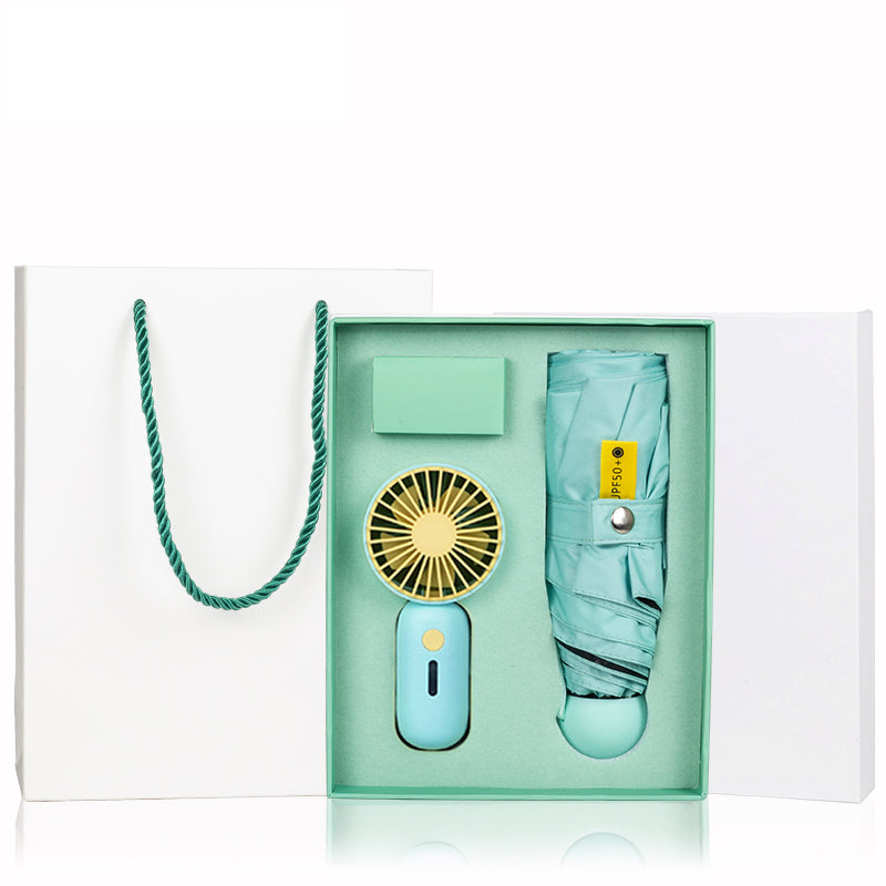 New product ideas 2022 Summer Fan umbrella promotional gifts set customize logo Corporate Gift for women merchandising marketing