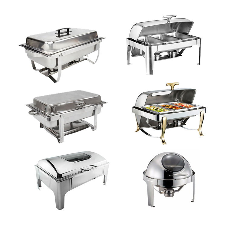 Factory Outlet Restaurant Equipment Luxury Chaffing Dish Set Stainless Steel  Thickening Cheffing Dish Stainless Steel Buffet