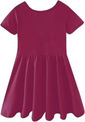 Toddler Girl Buttery Soft Bamboo Short Sleeve Kids Dresses Twirl Dress