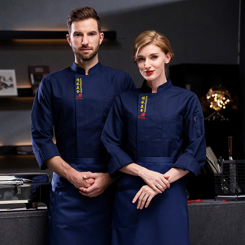 Wholesale Unisex Restaurant Kitchen Breathable Double Breasted Work clothing Custom Logo long sleeve female Chef Uniform