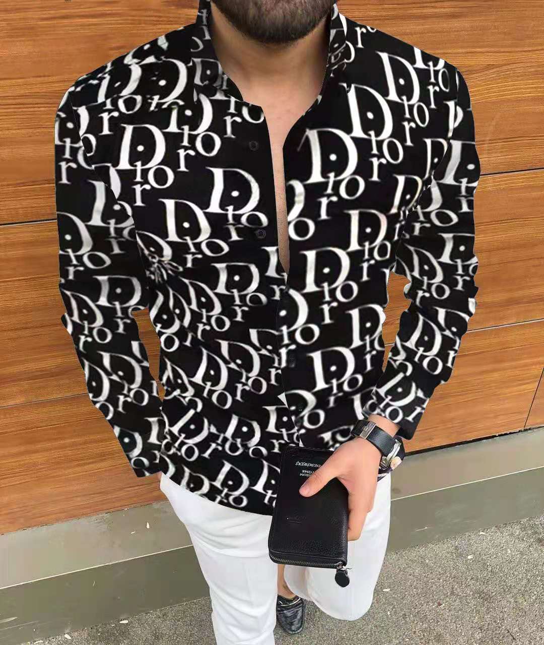 slim men tee dress shirts casual clothes men long sleeve printing shirts mens shirts