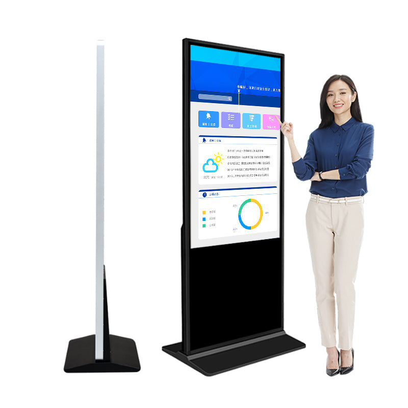 43 55 inch advertisement indoor high brightness lcd touch screen floor standing totem digital signage display for advertising