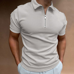 Wholesales Slim Fit Golf Polo Shirts With Zipper Polo Shirts Custom Logo Printed Men Polo Shirts