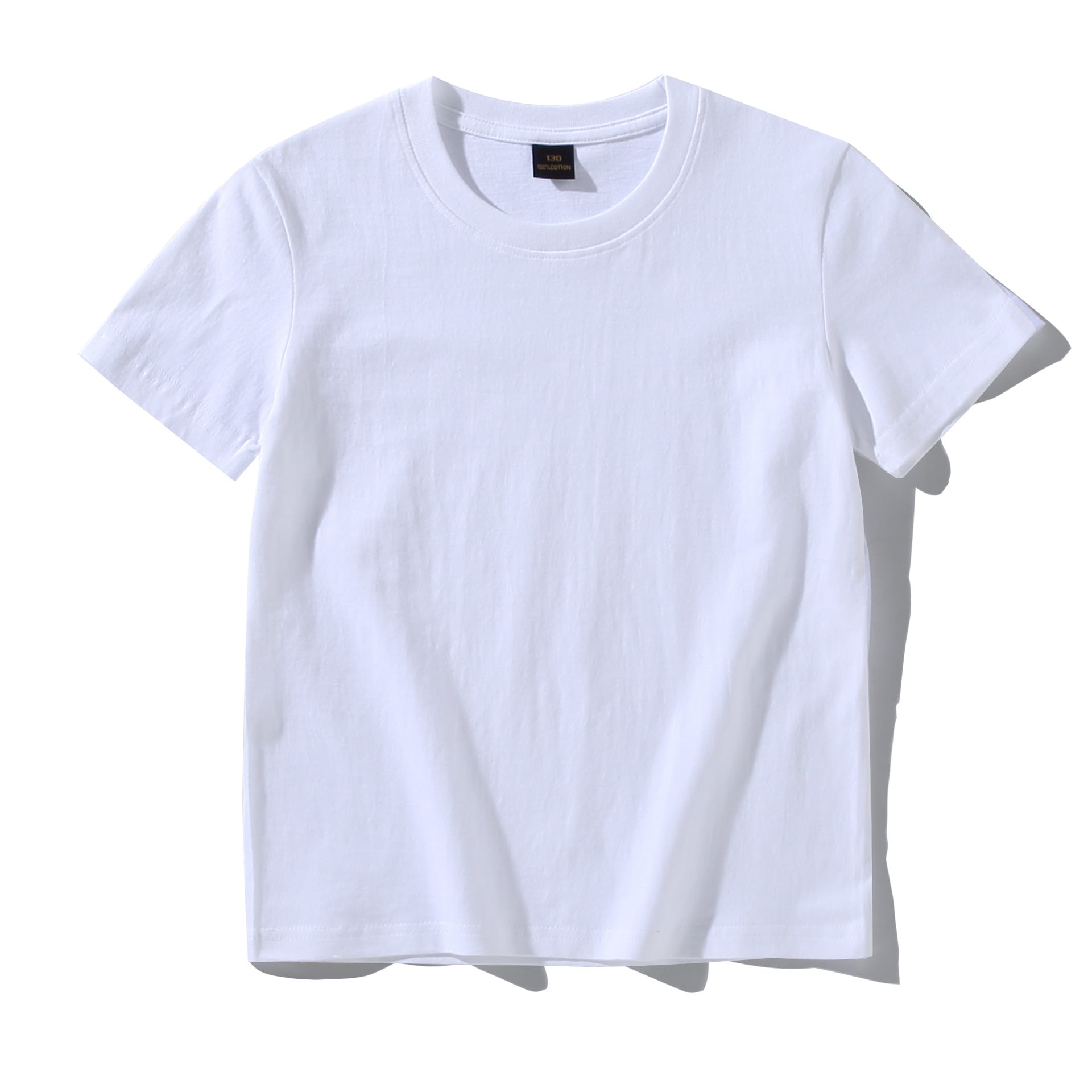High Quality 200gsm 100% Cotton Children's Short Sleeve Loose T-shirt Boys Girls Solid Color Blank Printable Shirt Custom Logo