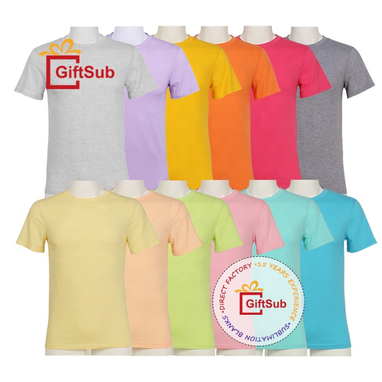 RTS Unisex Polyester Tshirts Sublimation Kids Toddler White Tee Colorful Polyester Cotton Feel Blank T-Shirts For Sublimation