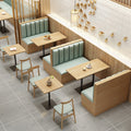 Customize Wooden Restaurant Booth Seating Sofa Bench With Table Sets