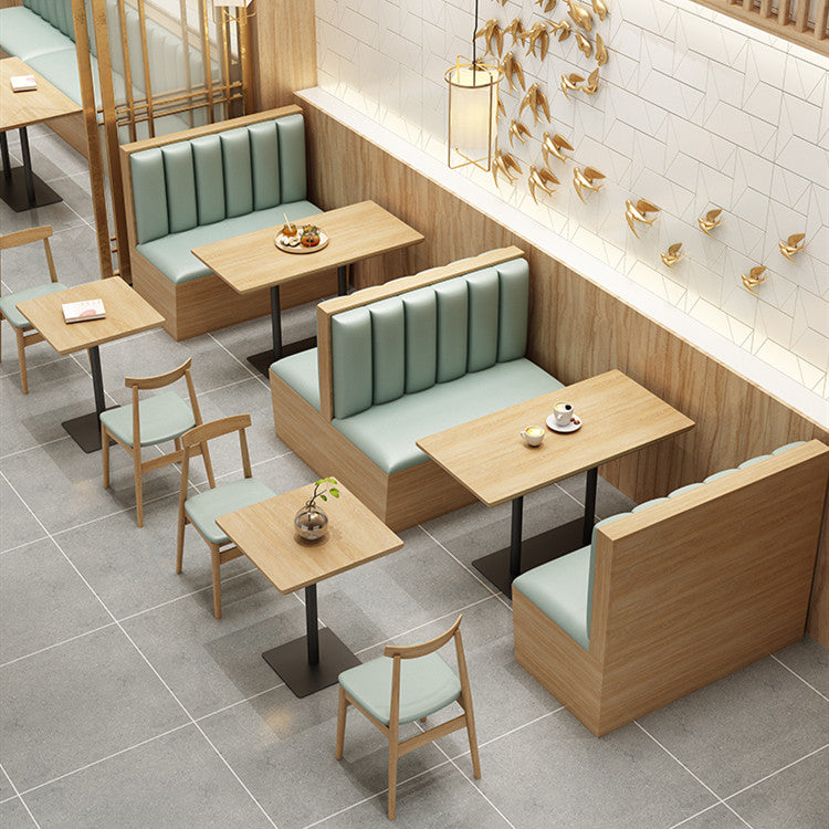 Customize Wooden Restaurant Booth Seating Sofa Bench With Table Sets