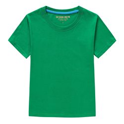 Wholesale Short Sleeve Solid Color Blank Shirts Child Kid Boys Girls Top Logo Custom Kids Cotton T Shirt