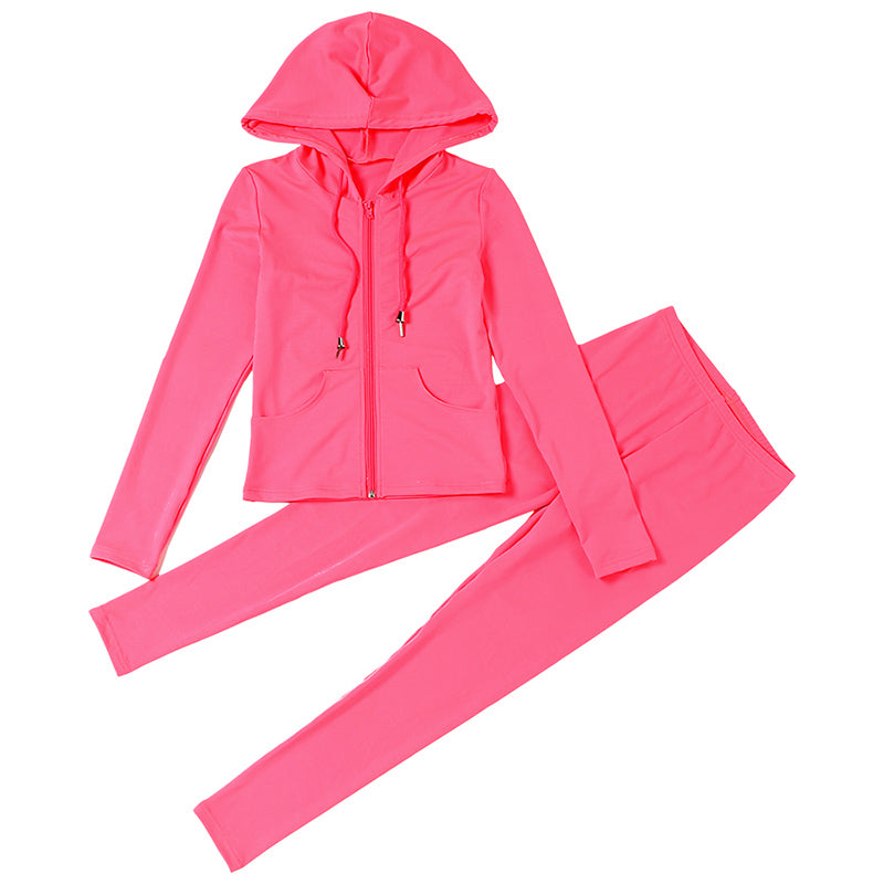 kliou workout bodycon hooded zipper pocket long sleeve tops sporty stretchy leggings casual fall sets women two piece set 2020