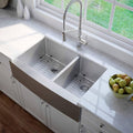 Professional Factory Square Washing Black Handmade Double Bowl Sink Tap Kitchen, Kitchen Sink Stainless
