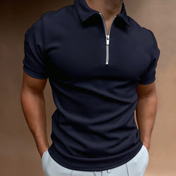 Wholesales Slim Fit Golf Polo Shirts With Zipper Polo Shirts Custom Logo Printed Men Polo Shirts