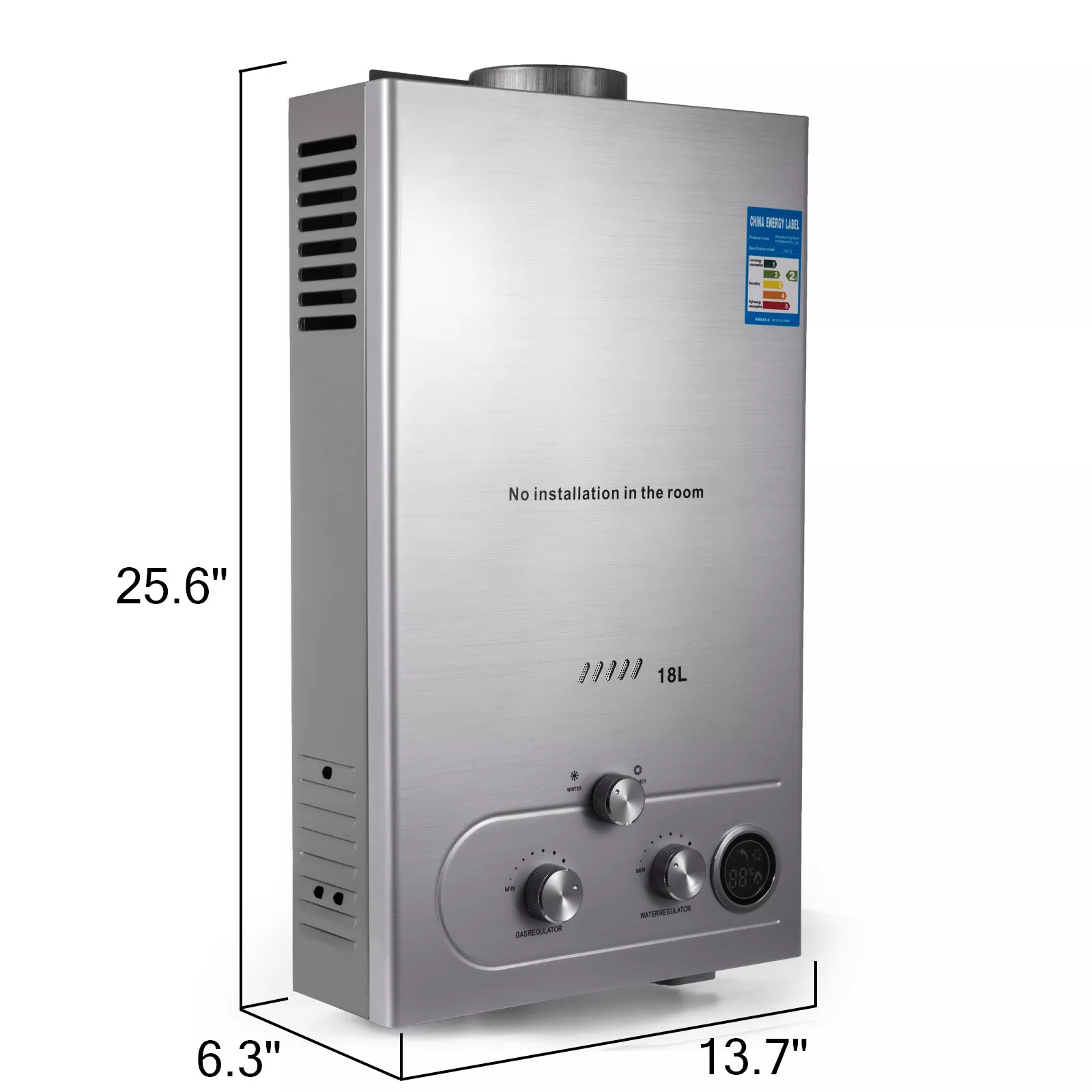 18L Low price new manufacture tankless gas hot water heater small for hotel or kitchen
