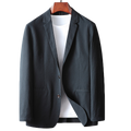 Solid color business non-ironing thin coat Men's casual suit with pockets Spring/summer pleated elastic suit jacket