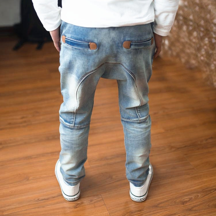 Hot sale pure cotton denim boy's jeans trousers high quality fashion denim pants for kids jeans