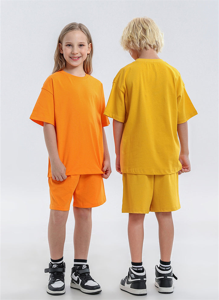 wholesale custom logo 100% cotton children t shirt teen kids boy t-shirt plain blank solid oversize boys T shirt 4 to 10 years