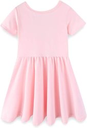 Toddler Girl Buttery Soft Bamboo Short Sleeve Kids Dresses Twirl Dress