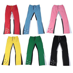 High Quality Streetwear Stacked Flared Puff Print Sweatpants French Terry Men Flare Sweat Pants