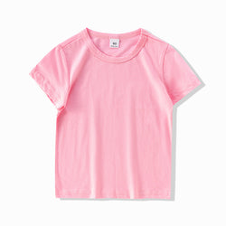 Multiple Colour Kids T shirts Plain O-Neck Tee Shirt Children Unisex Girl's and Boy's T-shirts