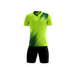 Wholesale Supplier Team Design Breathable Sport Wear Soccer Shirt Set Quick Dry Adult Black Custom Football Uniform Jersey Kit