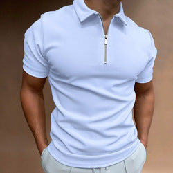 Wholesales Slim Fit Golf Polo Shirts With Zipper Polo Shirts Custom Logo Printed Men Polo Shirts