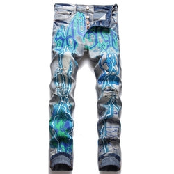 Best Quality Fashion Denim Garment Vintage Painted Jeans Custom Slim Denim Jeans Mens