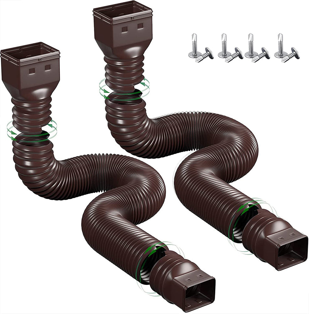 Rain pipe Gutter guard Flexible downspout Extension extensions for house plastic extender rainwater gutters roof drain 2-pack